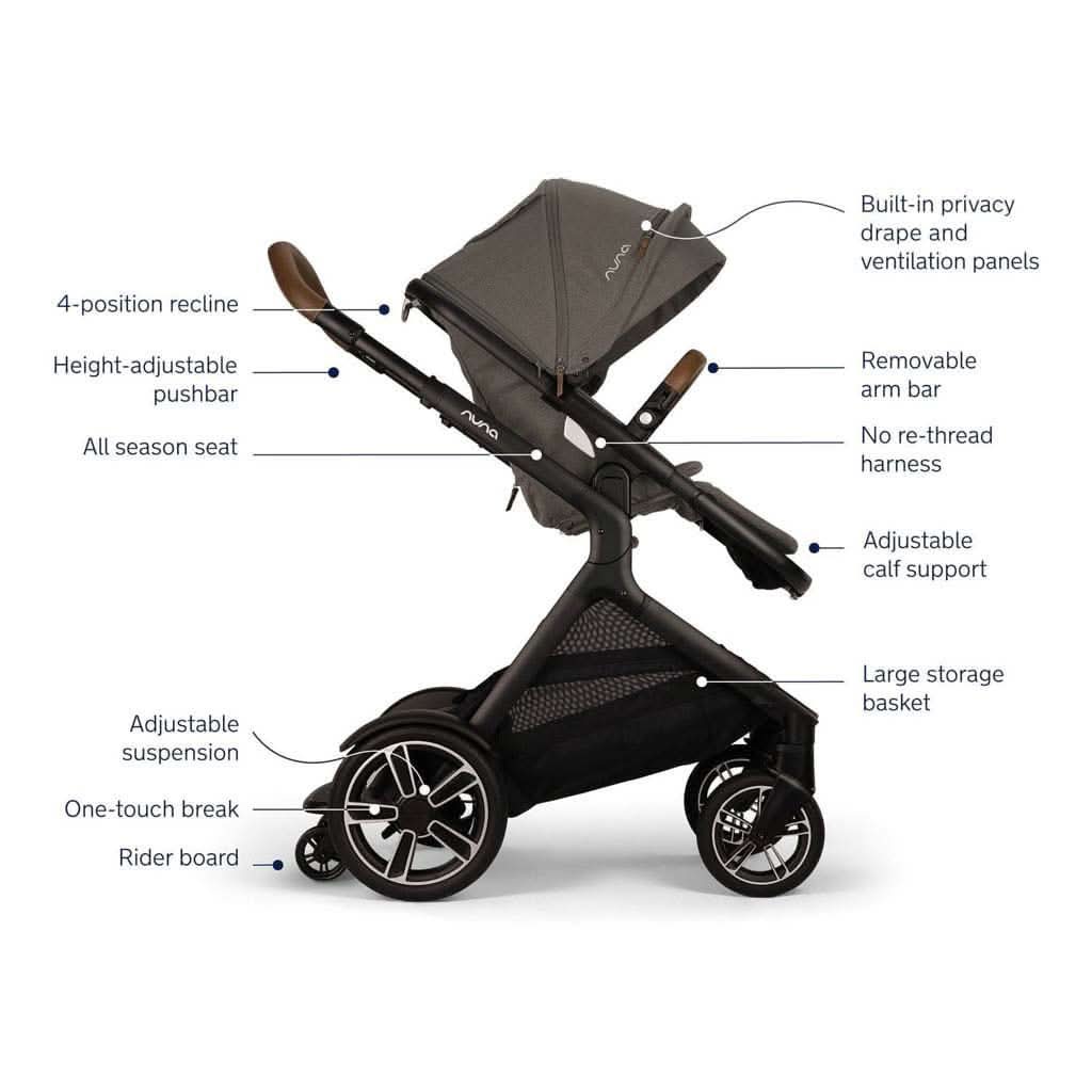 NUNA DEMI Next Stroller with Rider Board Biscotti — thumbnail 10