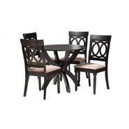 Baxton studio veliasanddarkbrown5pcdiningset 1