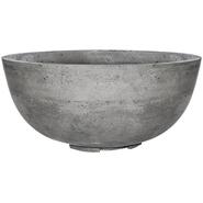 XO 39 Inch Round Fire Pit with Fiber Glass Reinforced Durable Concrete: Gray