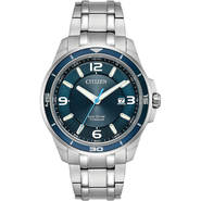 Citizen Mens Ti+IP Stainless Steel Eco-Drive Casual Watch