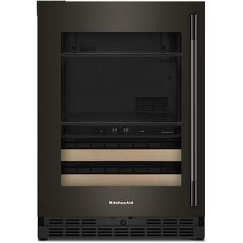 KitchenAid KUBL524SBE 24 Inch Built-In Undercounter Dual Zone Beverage Center Black Ore