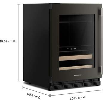 KitchenAid KUBL524SBE 24 Inch Built-In Undercounter Dual Zone Beverage Center Black Ore — thumbnail 12