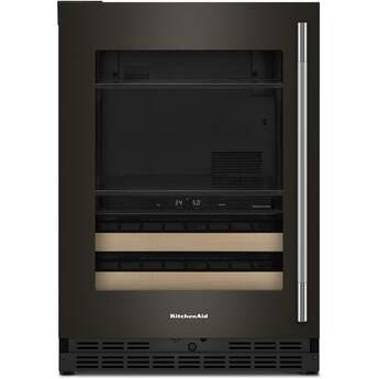 KitchenAid KUBL524SBE 24 Inch Built-In Undercounter Dual Zone Beverage Center Black Ore — thumbnail 3