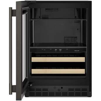 KitchenAid KUBL524SBE 24 Inch Built-In Undercounter Dual Zone Beverage Center Black Ore — thumbnail 8