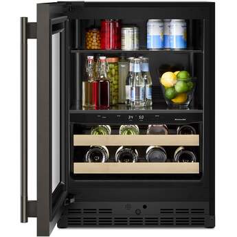 KitchenAid KUBL524SBE 24 Inch Built-In Undercounter Dual Zone Beverage Center Black Ore — thumbnail 9