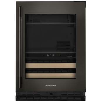 KitchenAid KUBR524SBE 24 Inch Built-In Undercounter Dual Zone Beverage Center Black Ore