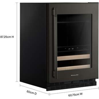 KitchenAid KUBR524SBE 24 Inch Built-In Undercounter Dual Zone Beverage Center Black Ore — thumbnail 12