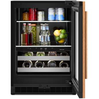 KitchenAid KUBR524SPA 24 Inch Built-In Undercounter Dual Zone Beverage Center Panel Ready — thumbnail 5