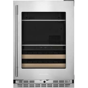 KitchenAid KUBR524SPS 24 Inch Built-In Undercounter Dual Zone Beverage Center PrintShield Stainless Finish
