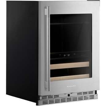 KitchenAid KUBR524SPS 24 Inch Built-In Undercounter Dual Zone Beverage Center PrintShield Stainless Finish — thumbnail 6