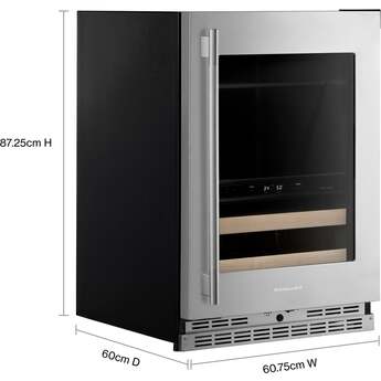 KitchenAid KUBR524SPS 24 Inch Built-In Undercounter Dual Zone Beverage Center PrintShield Stainless Finish — thumbnail 7
