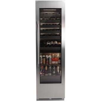 Perlick 24 Inch Column Beverage, Dual Zone, Glass Overlay Ready: Panel Ready, Right Hinge