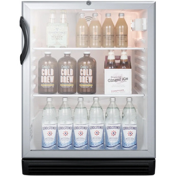 Summit SCR600BGLADA 24 Inch Aluminum Freestanding Beverage Center — thumbnail 2