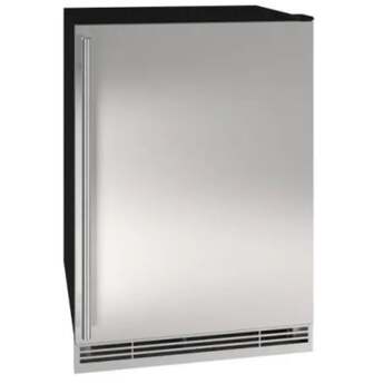 U-Line 24" Beverage Center , Reversible Hinge 230v: Stainless Steel Door