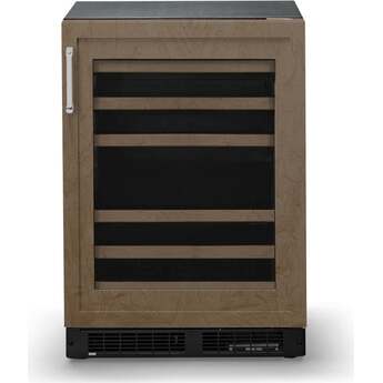 Viking 24 Inch Built-In Undercounter Beverage Center with 18 Wine Bottle Capacity, 162 Can Capacity, 3-in-1 Convertible Glide-Out Shelves, UV-Resistant Argon-Filled Glass Door, Sabbath Mode, and ENERGY STAR® Certified: Panel Ready Glass Door