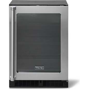 Viking 24 Inch Built-In Undercounter Beverage Center with 18 Wine Bottle Capacity, 162 Can Capacity, 3-in-1 Convertible Glide-Out Shelves, UV-Resistant Argon-Filled Glass Door, Sabbath Mode, and ENERGY STAR® Certified: Panel Ready Glass Door — thumbnail 2