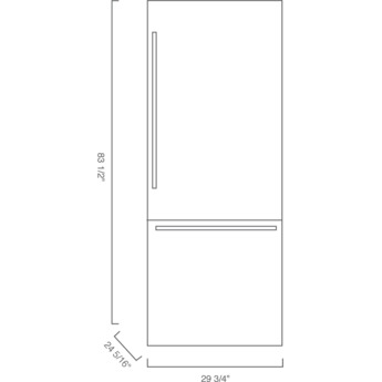 Blomberg 30" 16.4 cu. ft. Stainless Steel Built-In Bottom Freezer Refrigerator - Energy Star — thumbnail 3
