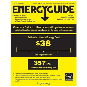 Bosch 500 Series 24" 12.5 cu. ft. Stainless Steel Counter Depth Bottom Freezer Refrigerator - Energy Star — thumbnail 17