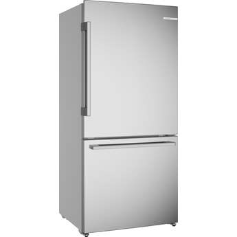Bosch 33 Inch 100 Series Counter Depth Bottom Mount Refrigerator: Stainless Steel
