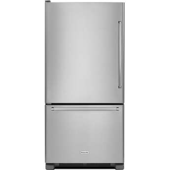 Kitchen Aid KitchenAid 33" 22 cu. ft. Stainless Steel Full Depth Non Dispense Bottom Freezer