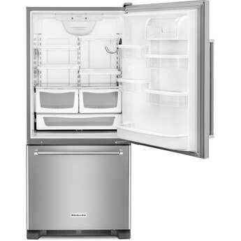 KitchenAid 30" 19 cu. ft. Stainless Steel Full Depth Non Dispense Bottom Mount R — thumbnail 2