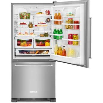 KitchenAid 30" 19 cu. ft. Stainless Steel Full Depth Non Dispense Bottom Mount R — thumbnail 6