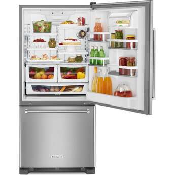 KitchenAid 30" 19 cu. ft. Stainless Steel Full Depth Non Dispense Bottom Mount R — thumbnail 8