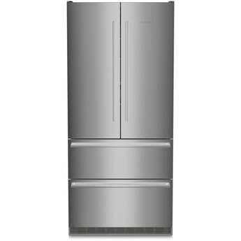 Liebherr 36 Inch Built-In French Door Refrigerator with 19.5 Cu. Ft. Total Capacity, DuoCooling, SuperFrost, SuperCool, LED Lighting, NoFrost, Door Alarm, IceMaker, Star-K Certified, and Sabbath Mode: Stainless Steel