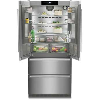 Liebherr 36 Inch Built-In French Door Refrigerator with 19.5 Cu. Ft. Total Capacity, DuoCooling, SuperFrost, SuperCool, LED Lighting, NoFrost, Door Alarm, IceMaker, Star-K Certified, and Sabbath Mode: Stainless Steel — thumbnail 3