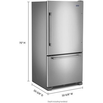 Maytag 33" 22.0 cu. ft. Fingerprint Resistant Stainless Steel Bottom Freezer Refrigerator - Energy Star — thumbnail 2