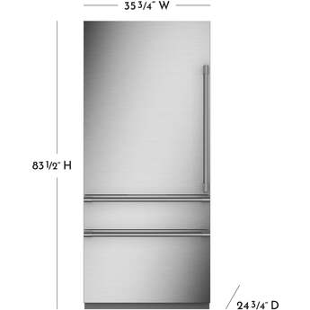 Monogram ZIC363IPVLH  36 Inch Counter Depth Bottom Freezer Refrigerator — thumbnail 2