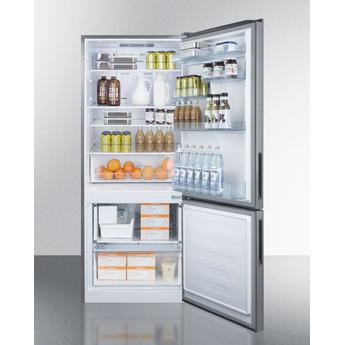 Summit FFBF279SSBIIM 28 Inch Counter Depth Bottom Freezer Refrigerator, in Stainless Steel — thumbnail 3