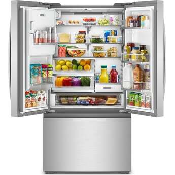 Whirlpool 36-Inch 22 Cu. Ft. Capacity Counter Depth 4-Door French Door Refrigerator With In-Door Nugget Ice Maker: Fingerprint-Resistant Stainless Steel — thumbnail 3