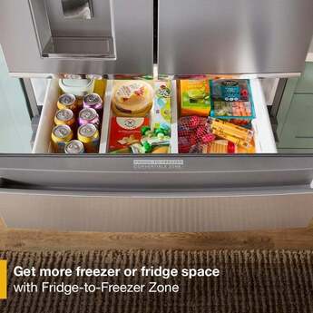 Whirlpool 36-Inch 22 Cu. Ft. Capacity Counter Depth 4-Door French Door Refrigerator With In-Door Nugget Ice Maker: Fingerprint-Resistant Stainless Steel — thumbnail 4