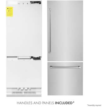 Z Line 30 Inch 16.1 cu. ft. Built-In 2-Door Bottom Freezer Refrigerator with Internal Water and Ice Dispenser: Stainless Steel — thumbnail 49