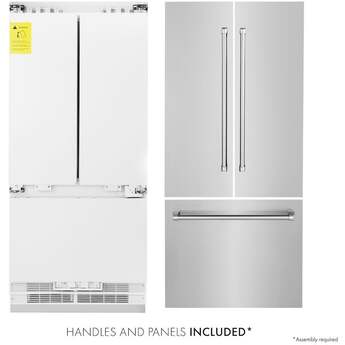 Z Line 36 Inch 19.6 cu. Ft. Panel Ready Built-In 3-Door French Door Refrigerator with Internal Water and Ice Dispenser: Stainless Steel — thumbnail 29