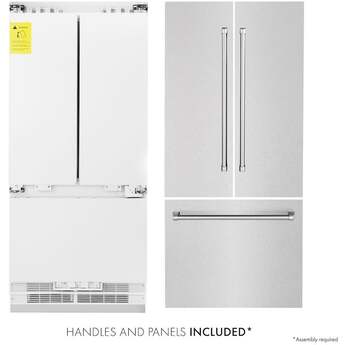 Z Line ZLINE 36 Inch 19.6 cu. ft. Built-In 3-Door French Door Freezer Refrigerator: Durasnow Stainless Steel — thumbnail 32