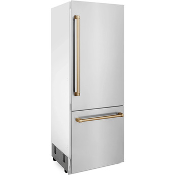 Z Line 30 Inch Autograph Edition 16.1 cu. ft. Built-in 2-Door Bottom Freezer Refrigerator with Internal Water and Ice Dispenser: Stainless Steel With Gold Accents — thumbnail 37