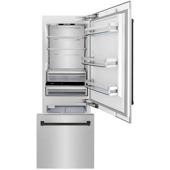 Z Line 30 Inch Autograph Edition 16.1 cu. ft. Built-in 2-Door Bottom Freezer Refrigerator with Internal Water and Ice Dispenser: Stainless Steel With Matte Black Accents — thumbnail 22