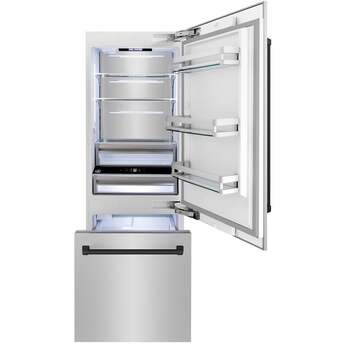 Z Line 30 Inch Autograph Edition 16.1 cu. ft. Built-in 2-Door Bottom Freezer Refrigerator with Internal Water and Ice Dispenser: Stainless Steel With Matte Black Accents — thumbnail 23