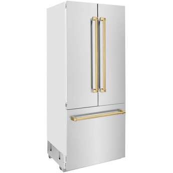 Z Line 36 Inch Autograph Edition 19.6 cu. ft. Built-in 2-Door Bottom Freezer Refrigerator with Internal Water and Ice Dispenser: Stainless Steel With Gold Accents — thumbnail 22