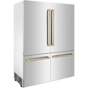 Z Line 60 Inch Built-In French Door Refrigerator with 32.2 cu. ft. Capacity, Adjustable Shelves, CrispControl Drawer, Twin Cooling+, Internal Water Dispenser, Ice Maker, and ENERGY STAR : Stainless Steel with Champagne Bronze Accents — thumbnail 35