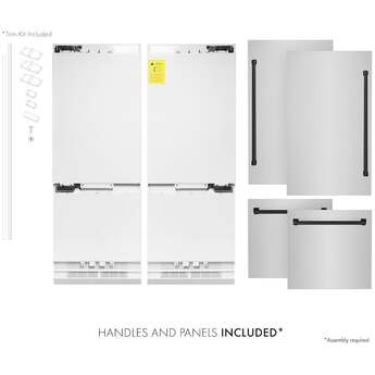 Z Line 60 Inch Built-In French Door Refrigerator with 32.2 cu. ft. Capacity, Adjustable Shelves, CrispControl Drawer, Twin Cooling+, Internal Water Dispenser, Ice Maker, and ENERGY STAR : Stainless Steel With Matte Black Accents — thumbnail 27