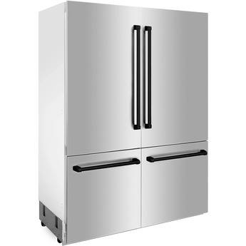 Z Line 60 Inch Built-In French Door Refrigerator with 32.2 cu. ft. Capacity, Adjustable Shelves, CrispControl Drawer, Twin Cooling+, Internal Water Dispenser, Ice Maker, and ENERGY STAR : Stainless Steel With Matte Black Accents — thumbnail 31