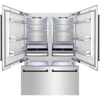 Z Line 60 Inch Built-In French Door Refrigerator with 32.2 cu. ft. Capacity, Adjustable Shelves, CrispControl Drawer, Twin Cooling+, Internal Water Dispenser, Ice Maker, and ENERGY STAR : Stainless Steel With Matte Black Accents — thumbnail 32