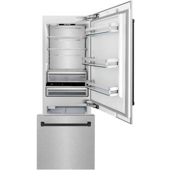 Z Line 30 Inch Autograph Edition 16.1 cu. ft. Built-in 2-Door Bottom Freezer Refrigerator: Durasnow Stainless Steel With Matte Black Accents — thumbnail 20