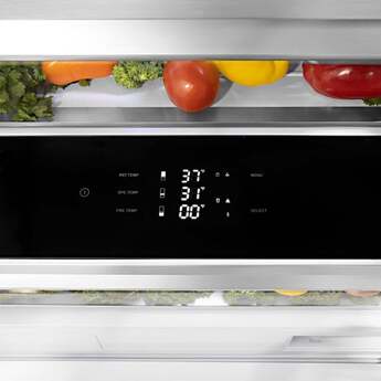 Z Line 30 Inch Autograph Edition 16.1 cu. ft. Built-in 2-Door Bottom Freezer Refrigerator: Durasnow Stainless Steel With Matte Black Accents — thumbnail 22