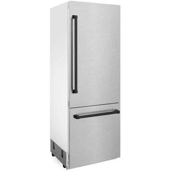 Z Line 30 Inch Autograph Edition 16.1 cu. ft. Built-in 2-Door Bottom Freezer Refrigerator: Durasnow Stainless Steel With Matte Black Accents — thumbnail 29