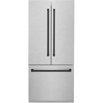 Z Line ZLINE 36 Inch Autograph Edition 19.6 cu. ft. Built-in 3-Door French Door Refrigerator: Durasnow Stainless Steel With Matte Black Accents — thumbnail 43