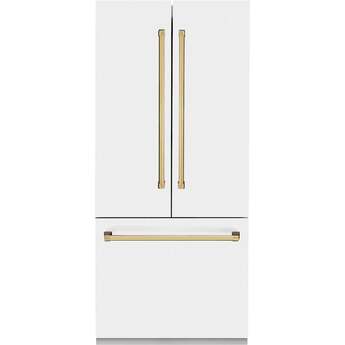 Z Line ZLINE 36 Inch Autograph Edition 19.6 cu. ft. Built-in 3-Door French Door Refrigerator: White Matte With Polished Gold Accents — thumbnail 29